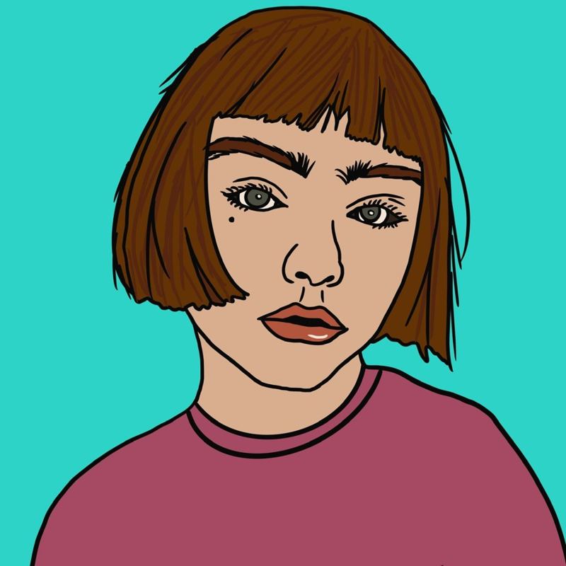 Ilustración: mujer con flequillo