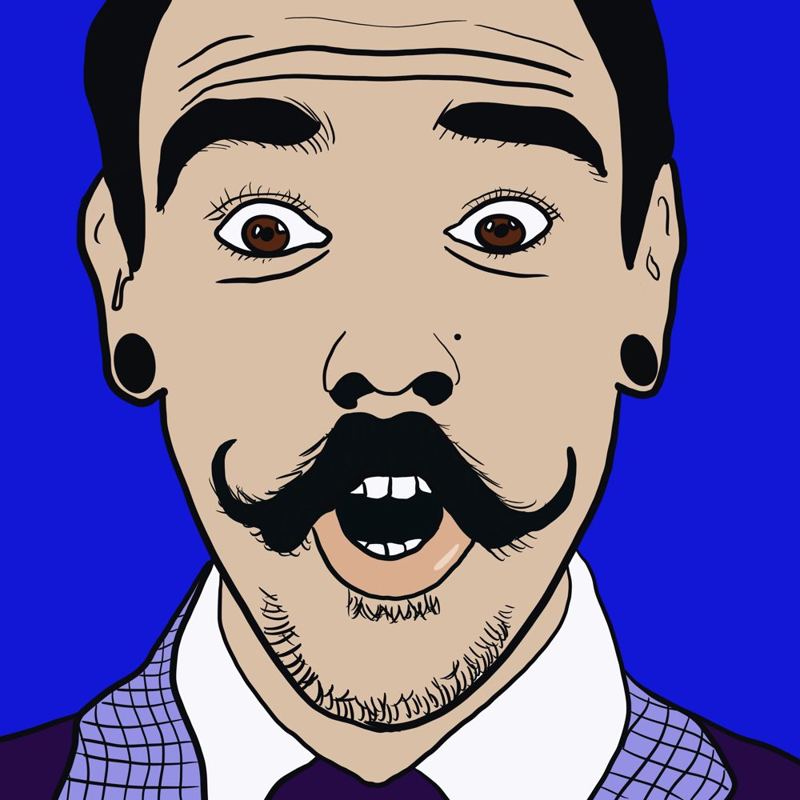 Ilustración: hombre con bigote